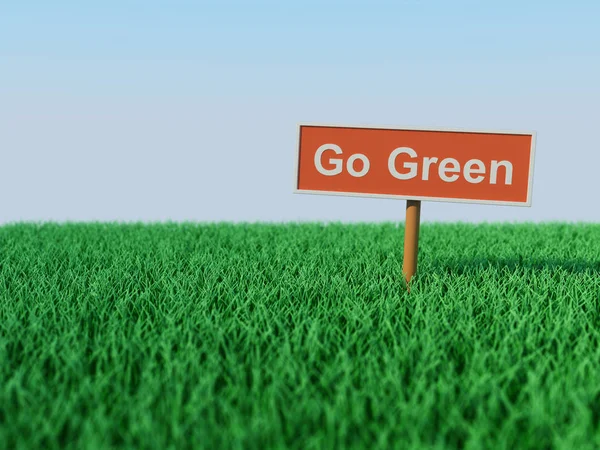 Megy zöld koncepció - 3d renderelt kép — Stock Fotó