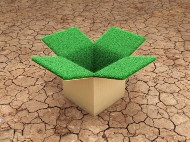 Yeşil kavram - 3d render görüntü gitmek