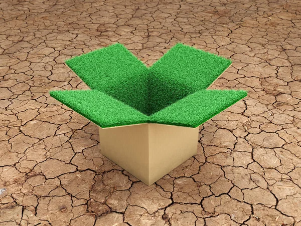 Yeşil kavram - 3d render görüntü gitmek