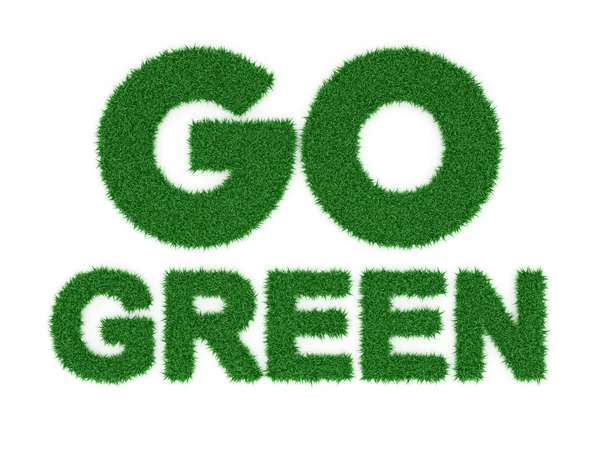 Go Green Text - Imagens renderizadas em 3D — Fotografia de Stock