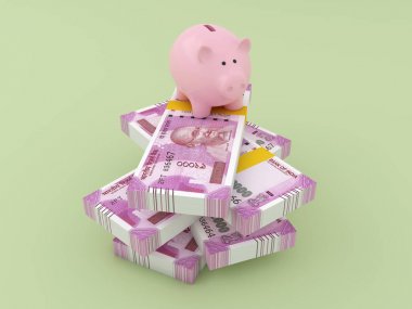     Yeni Hint para birimiyle kumbara 