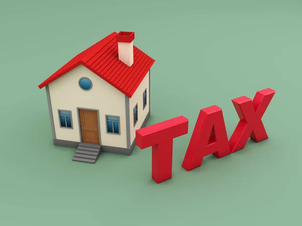 Налоговая концепция с моделью дома — стоковое фото
