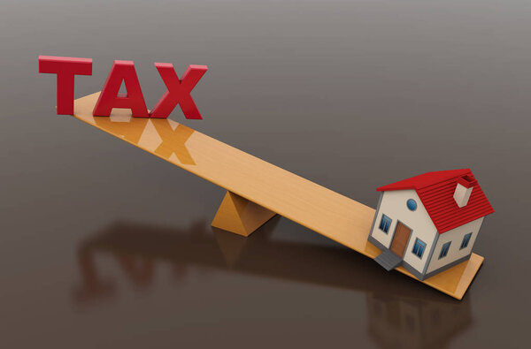      Tax Concept with 3d House Model 