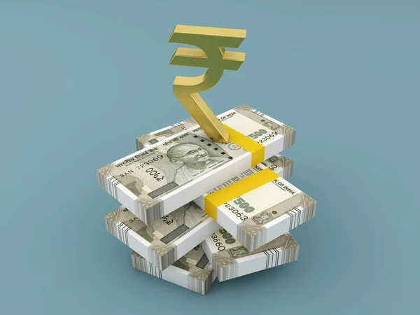 Nieuwe Indiase valuta met het symbool — Stockfoto