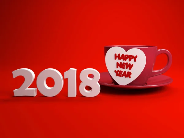      Yeni yıl 2018 - 3d görüntü 