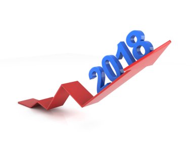 Yeni yıl 2018 - 3d render resim