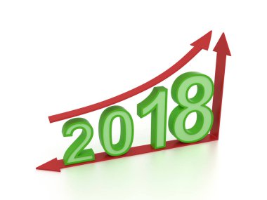 Oklar-3d işleme görüntü ile yeni yıl 2018