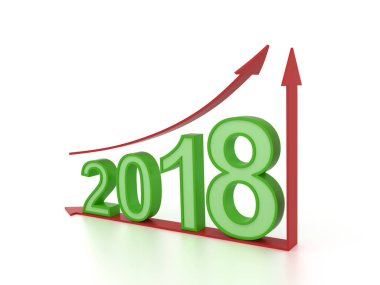 Oklar-3d işleme görüntü ile yeni yıl 2018