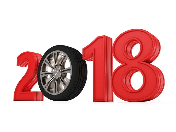 Neues Jahr 2018 mit Rad — Stockfoto