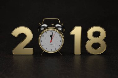 Yeni yıl 2018 saati ile 