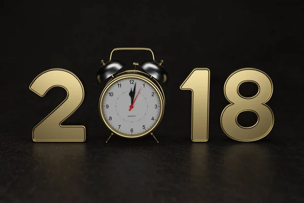 Yeni yıl 2018 saati ile 