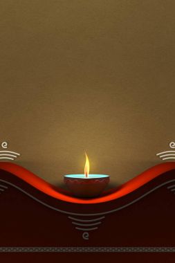 Indian Traditional Oil Lamp with Kolam clipart