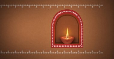 Hint geleneksel kandil Kolam tasarımı ile