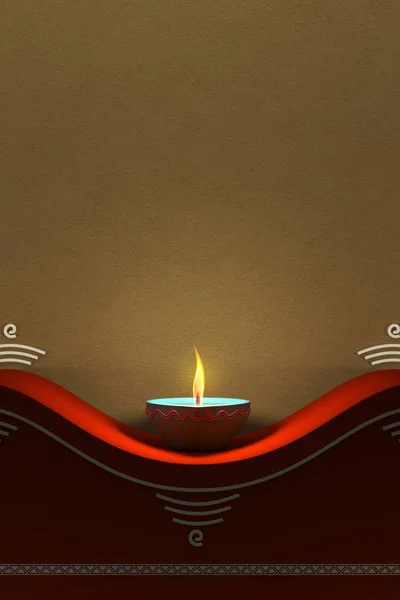 印度传统油灯与鹏远 — 图库照片
