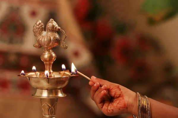 Indian Traditional Oil Lamp — Stock Photo, Image