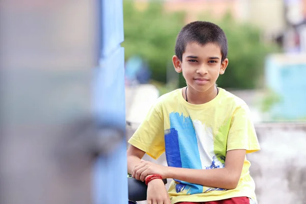 Portrait Indian Boy Posing Camera — Stock Photo, Image