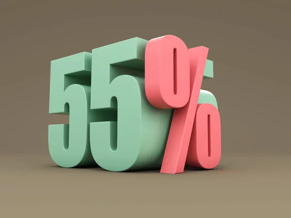 Fifty Five Percent Rendering Image — Stock Photo, Image