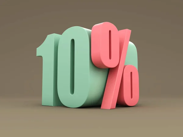 Ten Percent Rendered Image — Stock Photo, Image