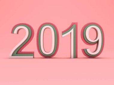      Yeni yıl 2019 - 3d görüntü 