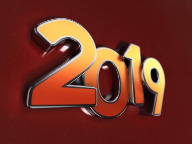      Yeni yıl 2019 - 3d görüntü 