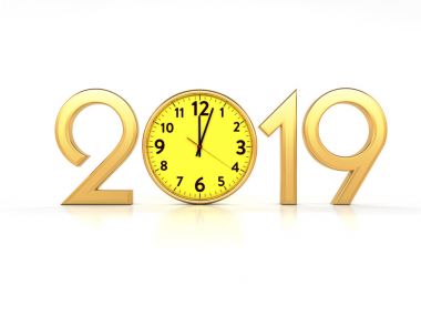      Yeni yıl 2019 - 3d görüntü 