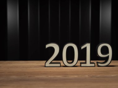      Yeni yıl 2019 - 3d görüntü 