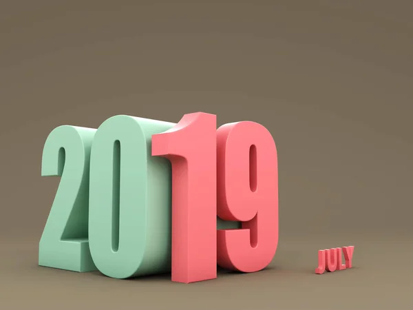 Ano Novo 2019 Imagem Renderizada — Fotografia de Stock