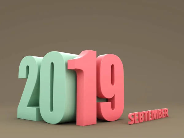 Ano Novo 2019 Imagem Renderizada — Fotografia de Stock