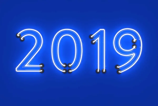 Nový Rok 2019 Vykresleného Obrazu — Stock fotografie