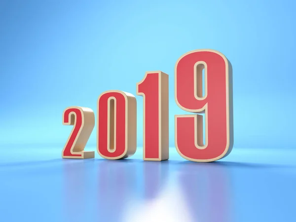 Año Nuevo 2019 Imagen Renderizada — Foto de Stock