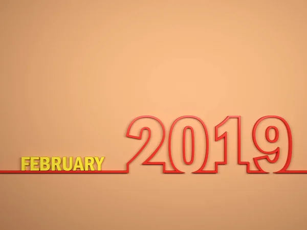 Año Nuevo 2019 Imagen Renderizada —  Fotos de Stock