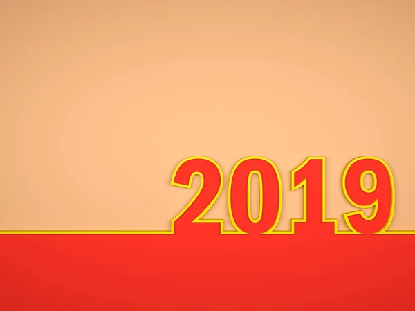 Ano Novo 2019 Imagem Renderizada — Fotografia de Stock