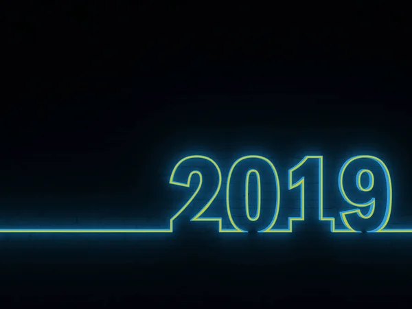 Ano Novo 2019 Imagem Renderizada — Fotografia de Stock