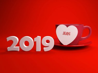      Yeni yıl 2019 - 3d görüntü 