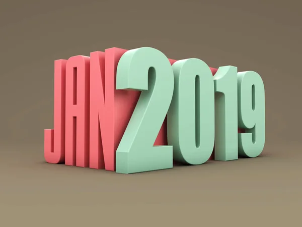 Neujahr 2019 Gerendertes Bild — Stockfoto