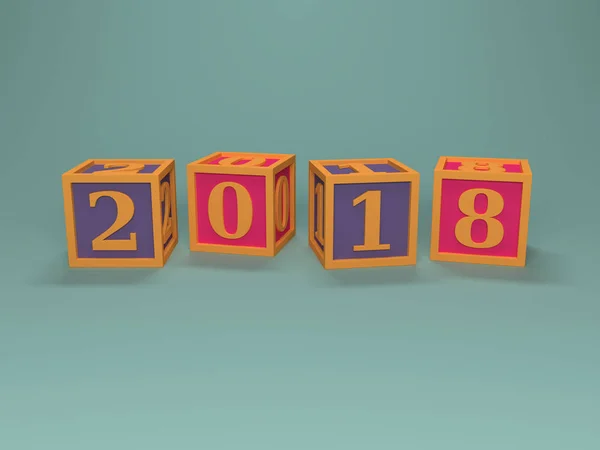 Nový Rok 2019 Vykresleného Obrazu — Stock fotografie