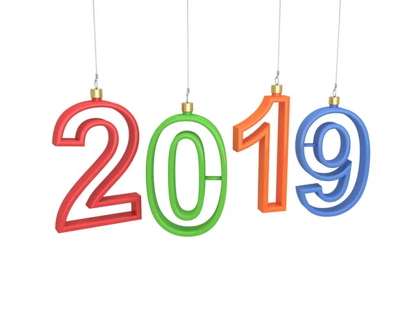 Año Nuevo 2019 Imagen Renderizada — Foto de Stock
