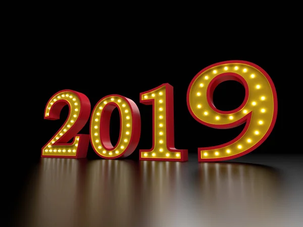 New Year 2019 Rendered Image — Stock Photo, Image