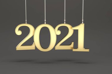 Yeni Yıl 2021 Yaratıcı Tasarım Konsepti - 3B Hazırlanmış Resim