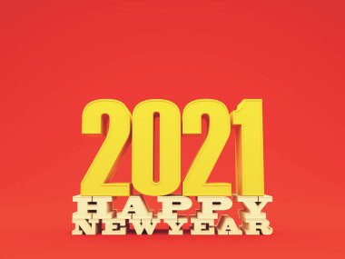 Yeni Yıl 2021 Yaratıcı Tasarım Konsepti - 3B Hazırlanmış Resim