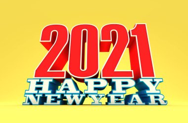 Yeni Yıl 2021 Yaratıcı Tasarım Konsepti - 3B Hazırlanmış Resim