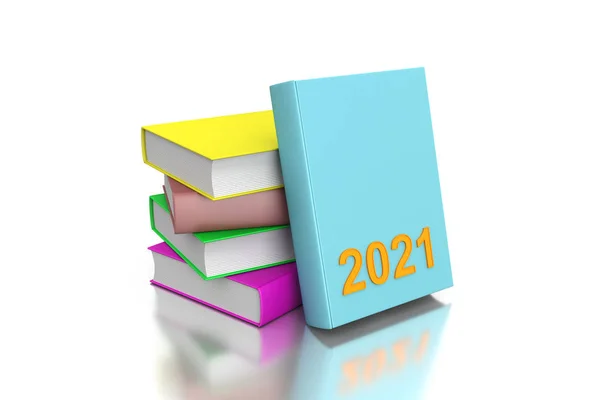 New Year 2021 Creative Design Concept Books Rendered Image — ストック写真