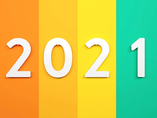 Neues Jahr 2021 Kreatives Gestaltungskonzept Gerendertes Bild — Stockfoto