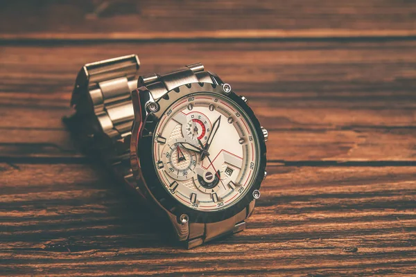 Mooie Mannen Pols Metalen Horloge — Stockfoto