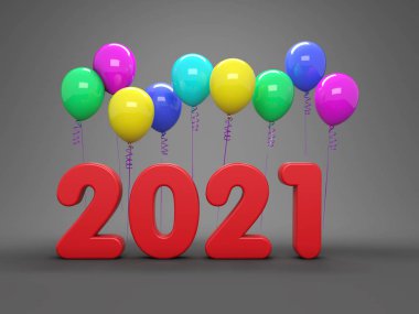Yeni Yıl 2021 Yaratıcı Tasarım Konsepti - 3B Hazırlanmış Resim