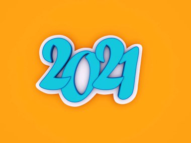 Yeni Yıl 2021 Yaratıcı Tasarım Konsepti - 3B Hazırlanmış Resim
