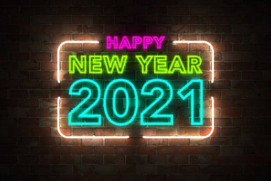 Yeni Yıl 2021 Yaratıcı Tasarım Konsepti - 3B Hazırlanmış Resim