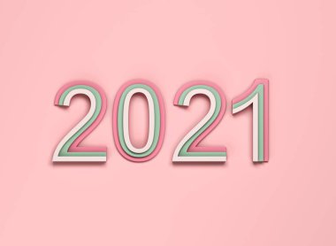 Yeni Yıl 2021 Yaratıcı Tasarım Konsepti - 3B Hazırlanmış Resim