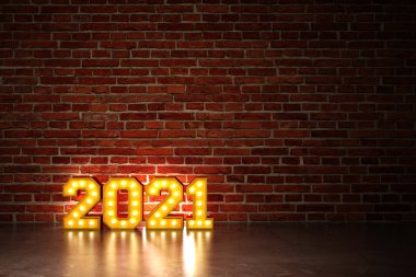 Yeni Yıl 2021 Yaratıcı Tasarım Konsepti - 3B Hazırlanmış Resim