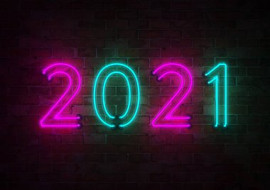 Yeni Yıl 2021 Yaratıcı Tasarım Konsepti - 3B Hazırlanmış Resim